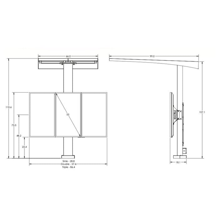 1x3 Drive Thru Enclosure with 9ft Canopy